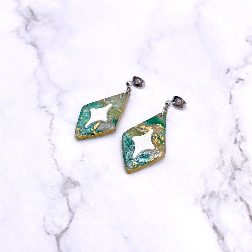 Celestial Star Dangle Stud Earrings - image 2